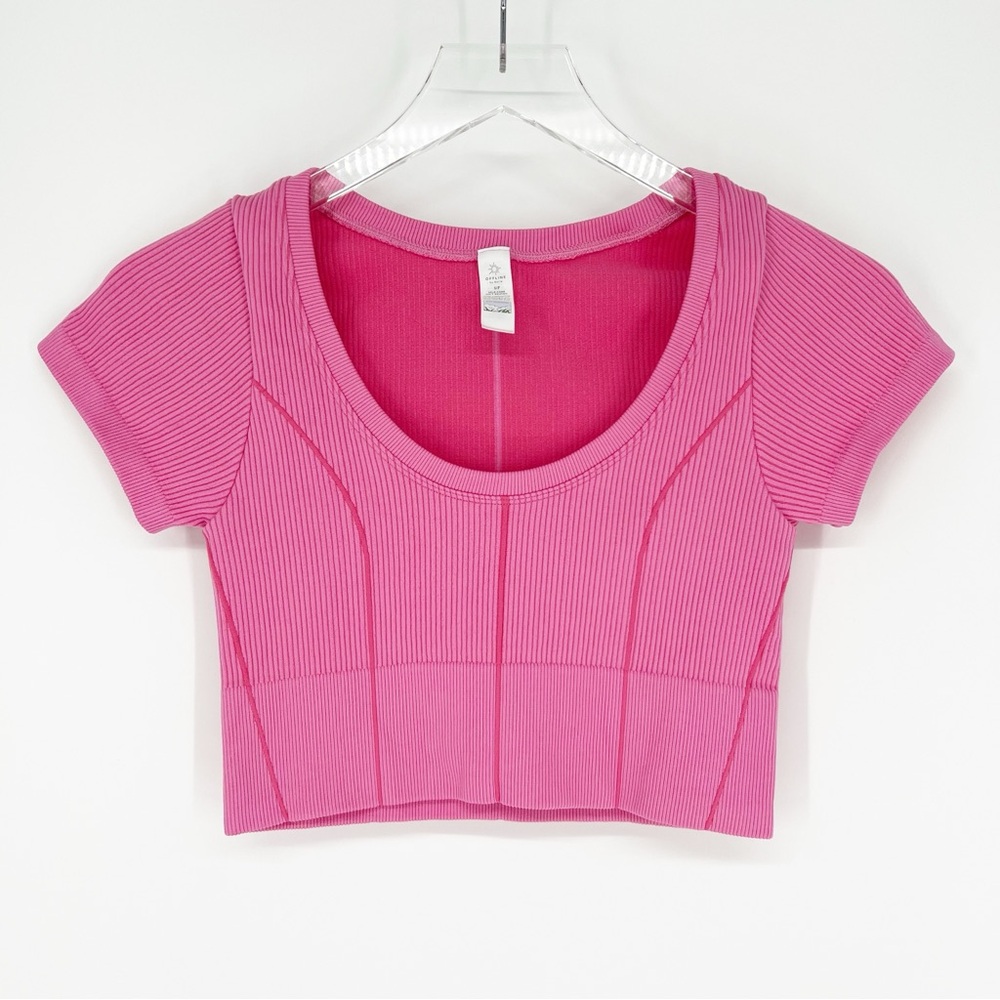 Aerie Ribbed Cropped Top S Pink - Picture 2 of 6